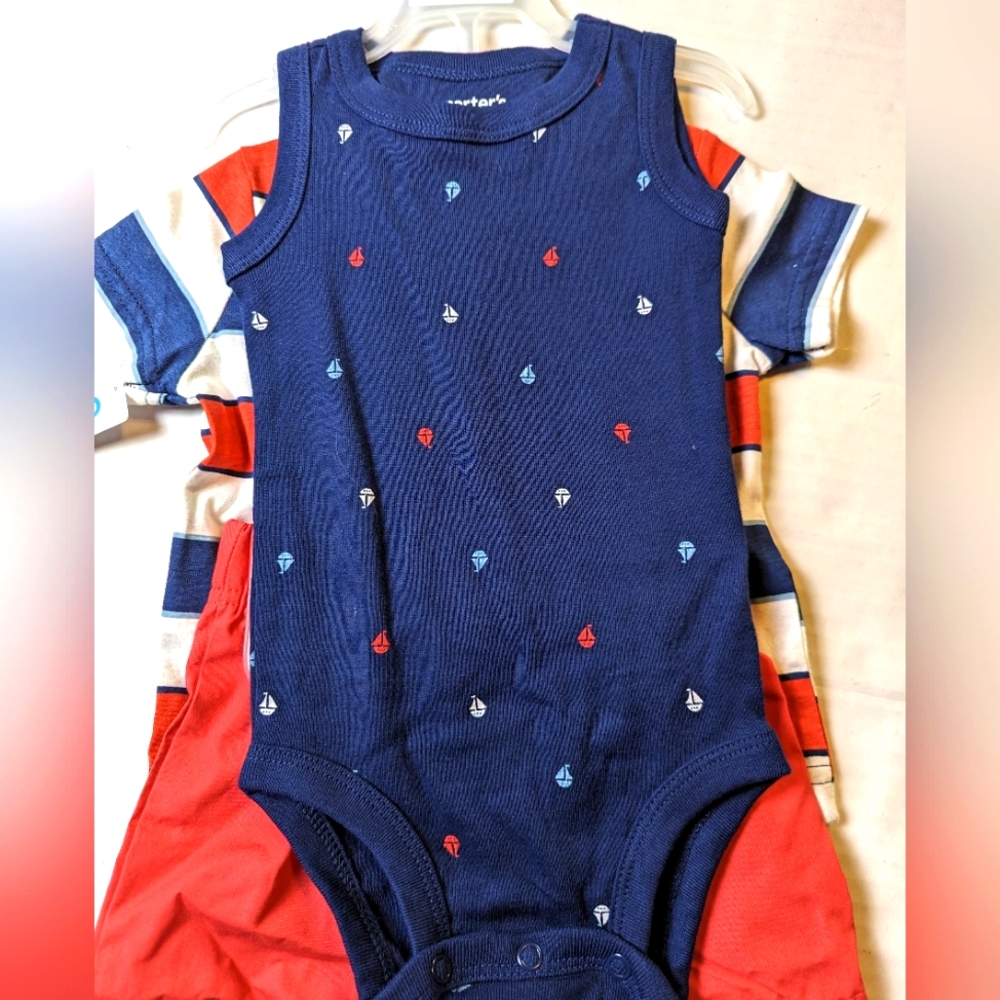Carter's 3 Piece Boys Summer Set Brand New With Tags Size 3-6 Months - Picture 2 of 6